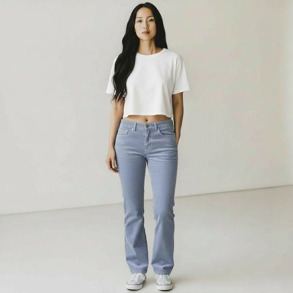 Pilcro by Anthropologie Women Blue Mid Rise Bootcut Corduroy Pants Size 29T